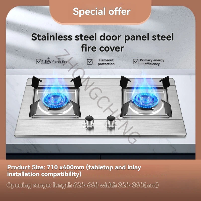 Natural Gas Cooking Stoves Embedded Liquefied Gas Cooking Stoves Household Double Stoves..