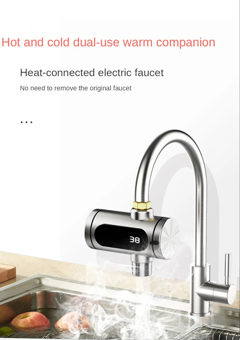 2025 New Kitchen stainless steel electric hot water faucet instant hot heating faucet water heater hot and cold.