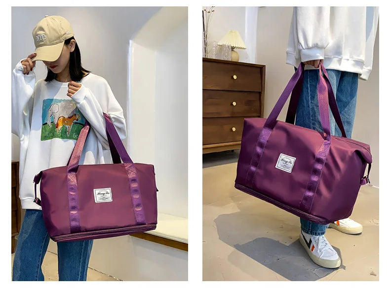 UNIXINU Carry On Travel Duffle Bag Nylon Waterproof Sports Gym Tote Bags for Women Large Capacity Storage Luggage Handbag