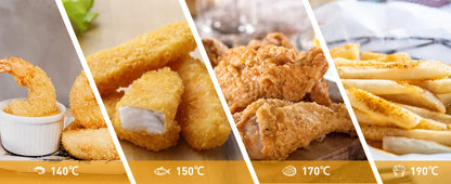 Aigostar Fritteuse 3L， 2200 W， Transparenter Deckel， Herausnehmbare Innenpfanne， Einstellbarer Thermostat， Wedelstahl， BPA-frei