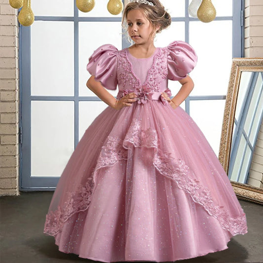 Neue wunderschöne Mädchen Party kleid Eröffnungs feier Kleidung Halloween Performance Tanz Prinzessin Rock 4-12t Weihnachts kleid.