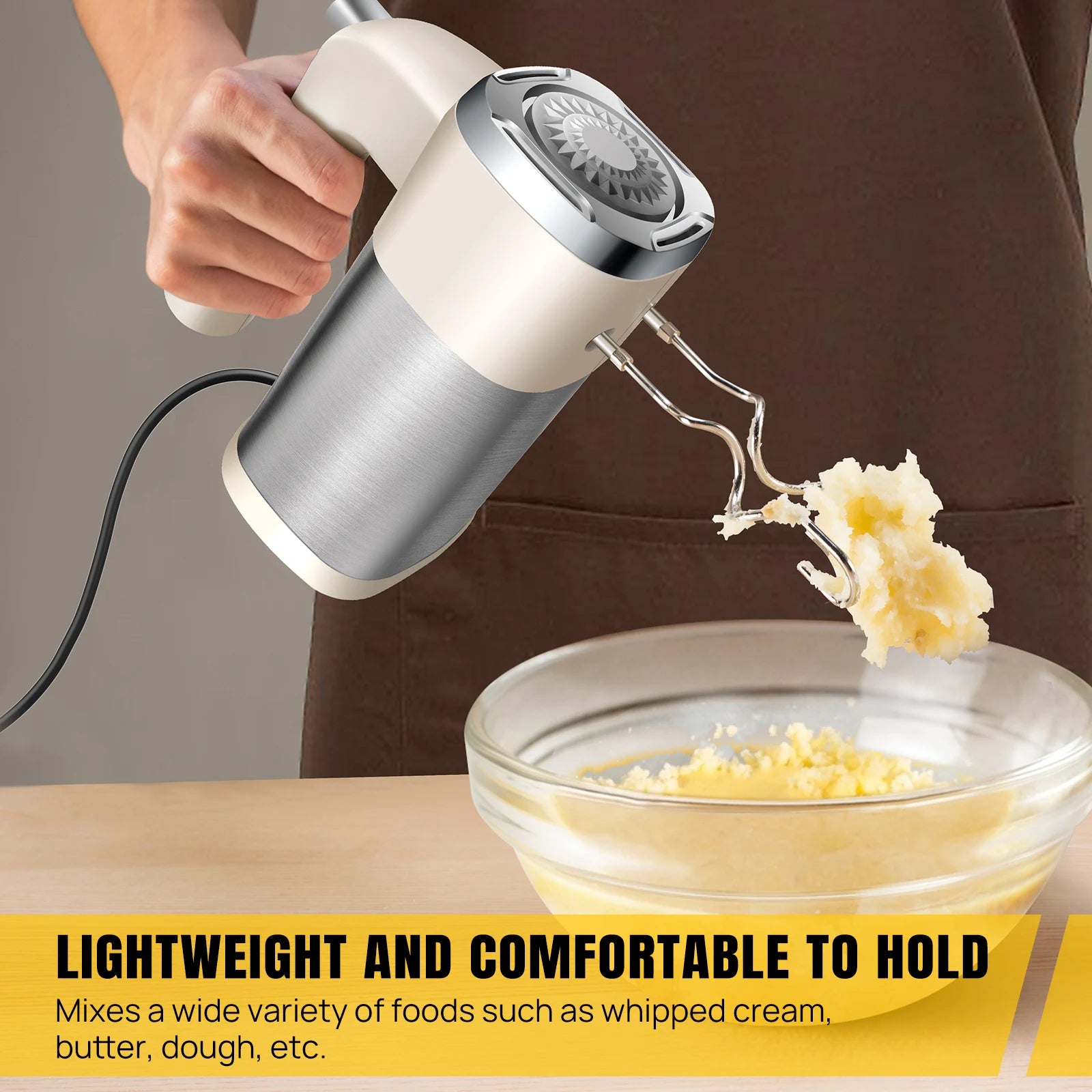 500W High Power Electric Food Mixer Dough Blender Egg Beater Spiral Whisk Cream Mixer For Household Kitchen Cooking Tools.