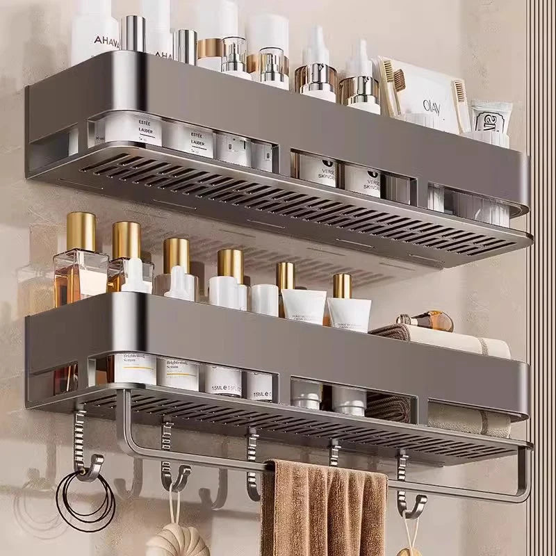 Bad Regal Regale Wand Shampoo Lagerung Rack Für Küche Halter Platz Aluminium Bad Organizer Zubehör