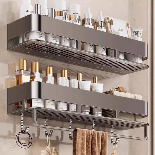 Bad Regal Regale Wand Shampoo Lagerung Rack Für Küche Halter Platz Aluminium Bad Organizer Zubehör