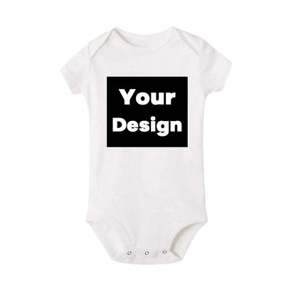 DIY IHR DRUCK ODER LOGO Neugeborenen-Anpassungs-Body, Langarm- und Kurzarm-Overall, einfacher, maßgeschneiderter TEXT-Babyspielanzug.