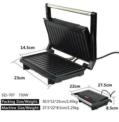 XEOLEO Electric Steak Machine 750W Panini Sandwich Maker Multifunctional Breakfast Maker Mini Barbecue Sausage Steak Gril Machin.