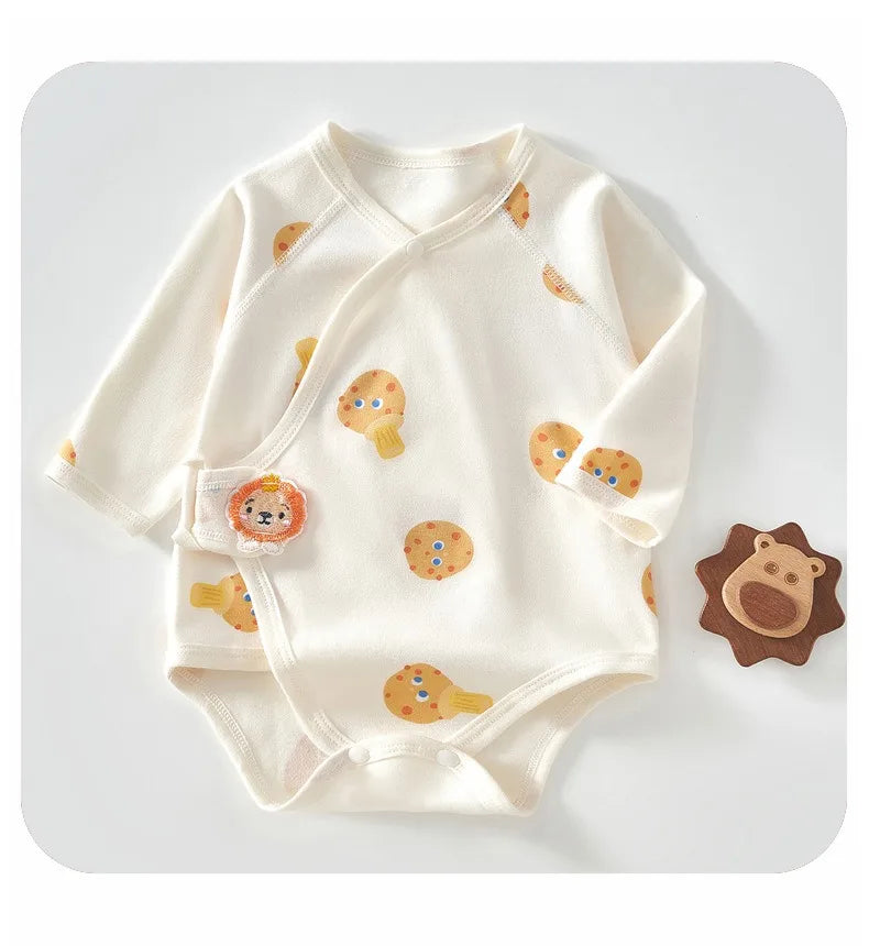 Ircomll 2-teiliger Frühlings- und Herbst-Body für Neugeborene, Baumwolle, langärmelig, Kleidung, Säuglingskleidung, Pyjama, Overalls für Mädchen und Jungen, 0–6 Monate.