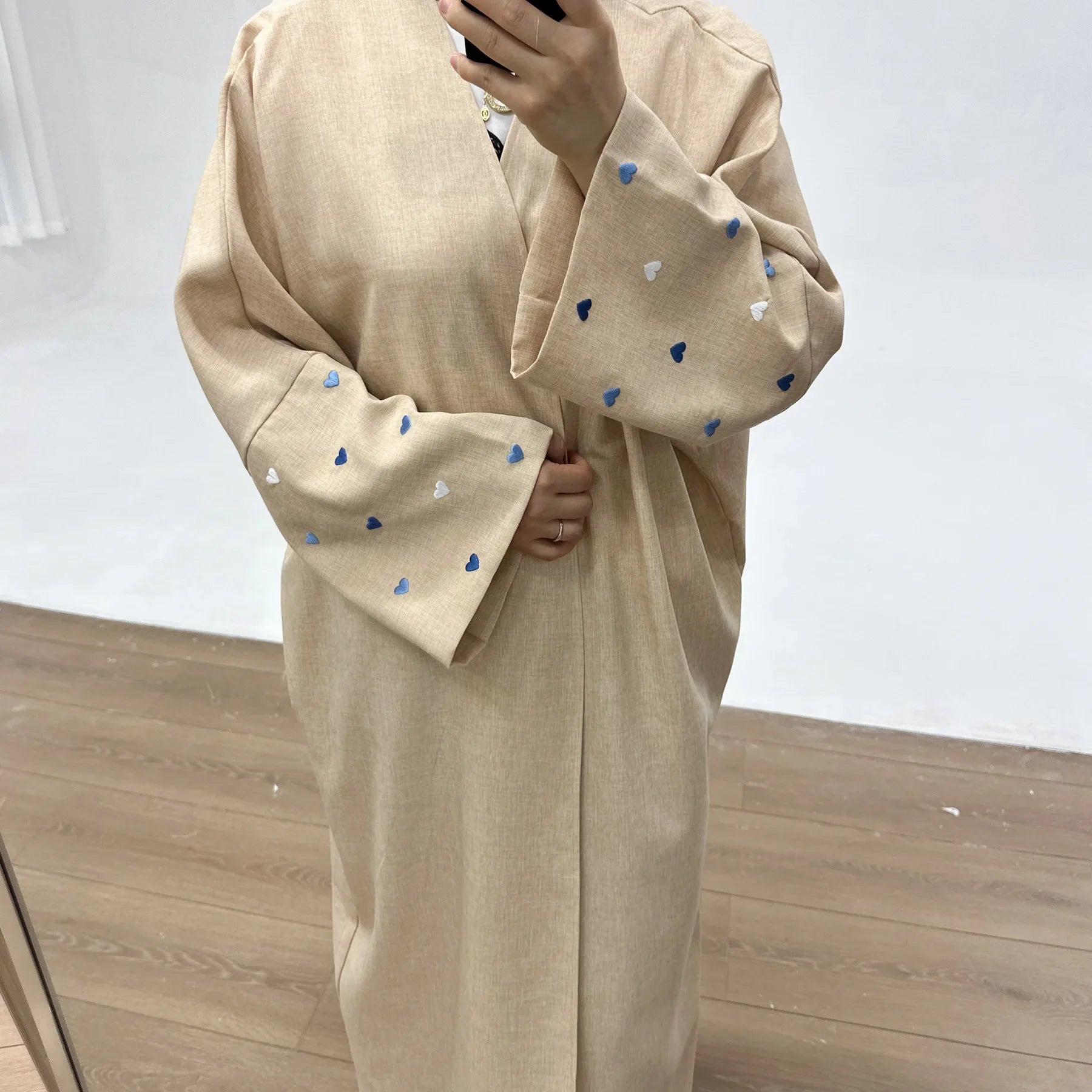 2025 Ramadan Eid Open Butterfly Moon Heart Modest Kimono Abaya Dubai Turkey Muslim Dress Abayas for Women Kaftan Kebaya Caftan.
