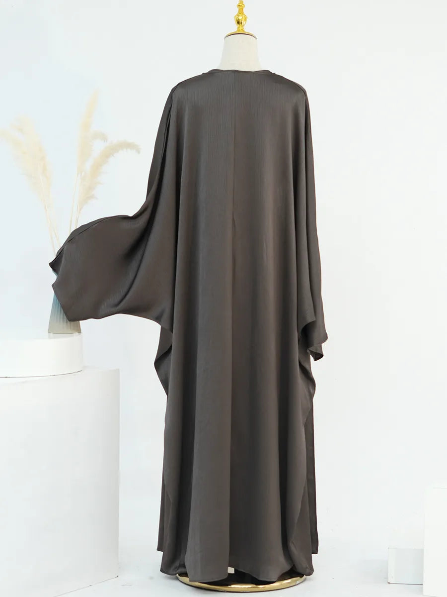 Muslim Turkish Women Arabic Dubai Abaya Long Dress Modest Ramadan Robe Liner Dress Kaftan Two-Piece Set Femme Islam Clothing Set