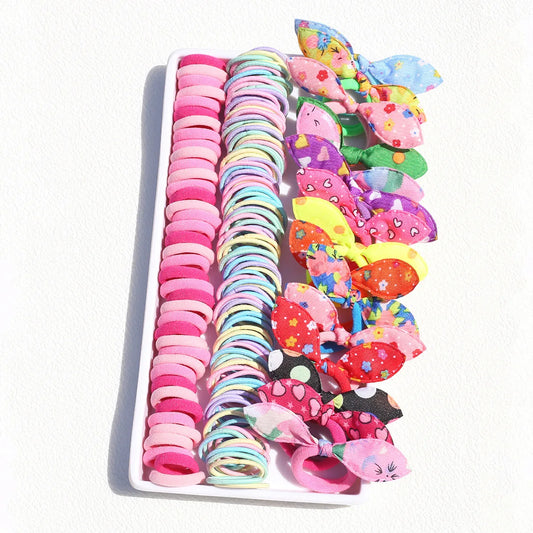 165-300PCS Hair Accessories Set Hairstyle House Play Toy Girl Elastic Hair Bands Butterfly Knot Hair Rope.
