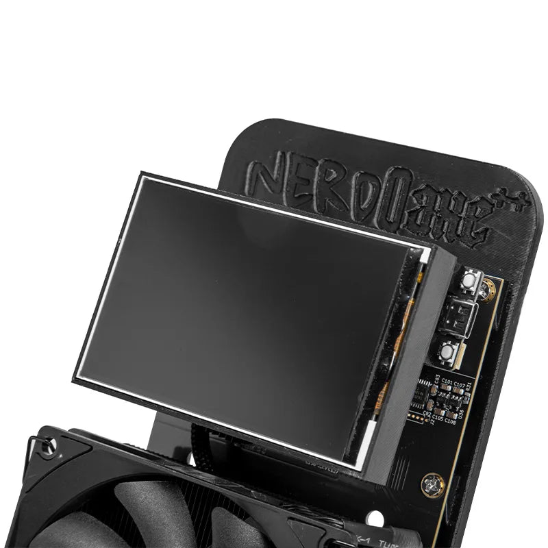 New Bitaxe NerdQaxe++black BTC mining machine, with a computing power of 4.8TH/s, power consumption of 75W, and power supply.