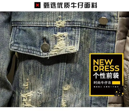 Spring Autumn New American Denim Coats Set Classic  retro Cowboy Jeans Trendy Two-Piece Sets Versatile Outerwear Casual Jacket.