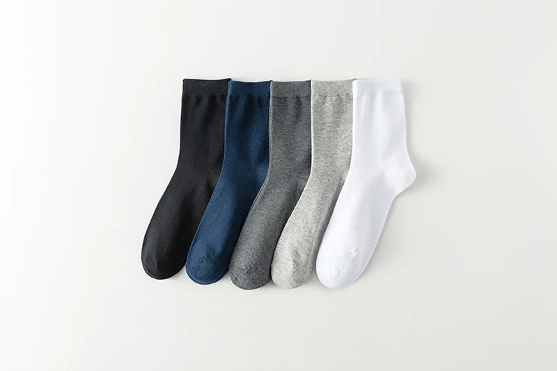 10 Pairs New Men's Cotton Socks New styles Black Business Men Socks Soft Breathable Autumn Spring for Male White.