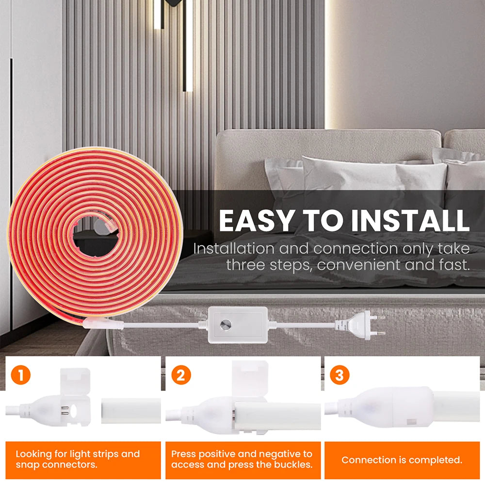 COB LED Streifen Licht Dimmer Schalter EU UK Power Kit 220V 230V 3000K 4000K 6000K 288LED Helle Flex Band Wasserdichte Lineare Beleuchtung.