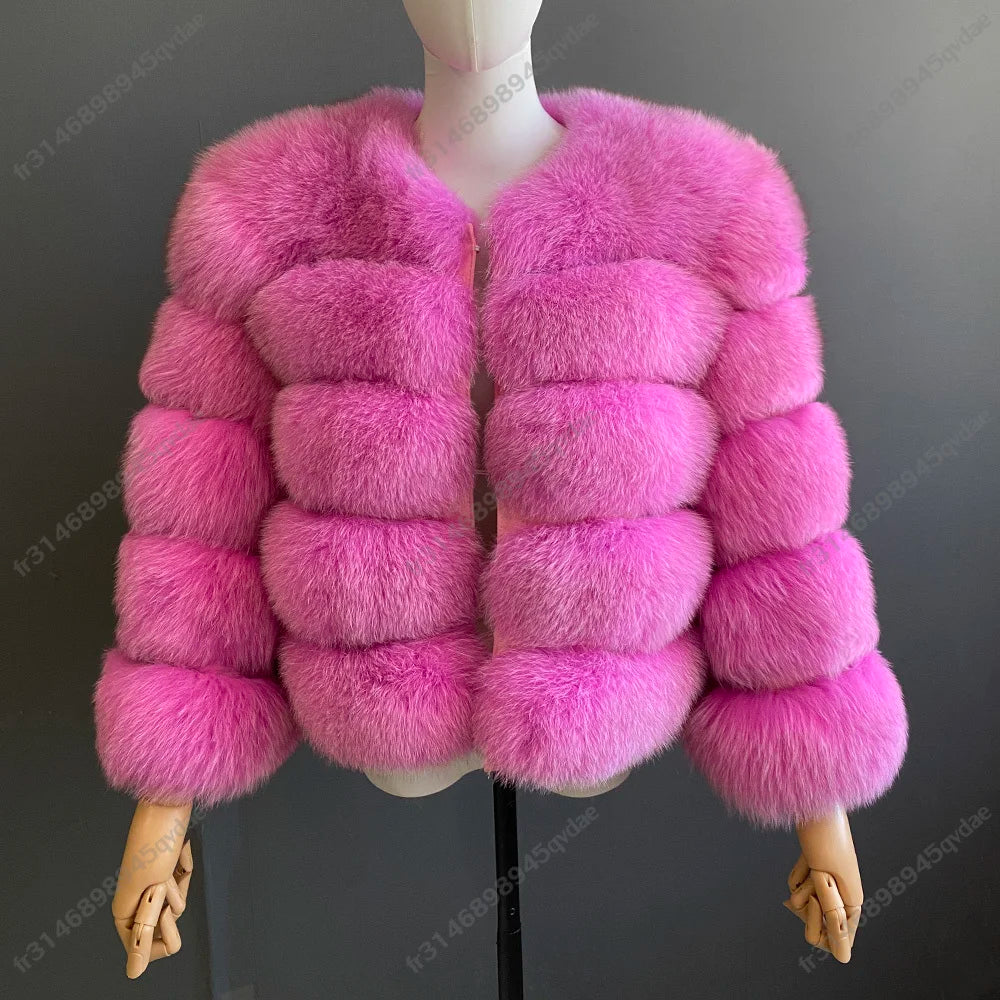 Damen Pelzmantel Damen Fuchspelzmantel Natürlicher Fuchsmantel Damen Werbeartikel Original echte europäische und amerikanische Modelle.