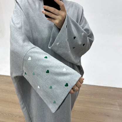 2025 Ramadan Eid Open Butterfly Moon Heart Modest Kimono Abaya Dubai Turkey Muslim Dress Abayas for Women Kaftan Kebaya Caftan.