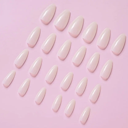 120Pcs Glossy White Almond Press on Nails Medium Full Cover False Nail Tips for Women Elegant Nail Art Extension Fake Fingertip.