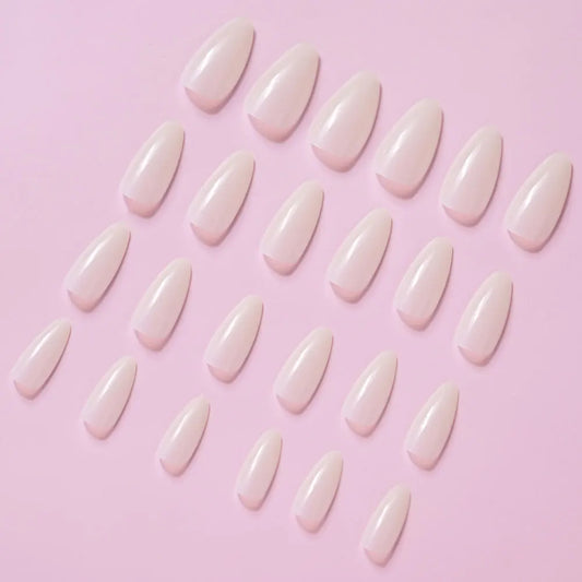 120Pcs Glossy White Almond Press on Nails Medium Full Cover False Nail Tips for Women Elegant Nail Art Extension Fake Fingertip.