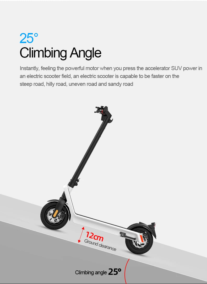HX X9 plus Folding Electric Scooter 500W 36V15.6Ah 10-inch Tire Lightweight E-Scooter Adult Urban Commuting EScooter.