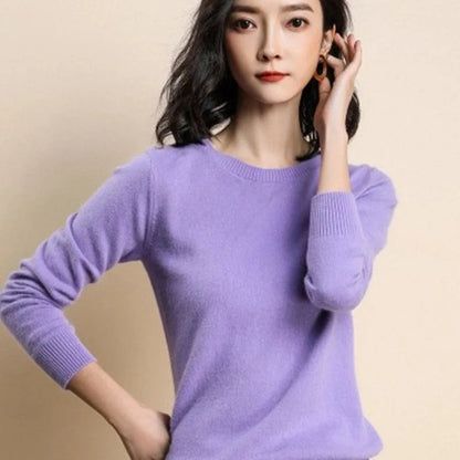 Frauen Pullover Oansatz Herbst Winter Grundlegende Pullover Warme Casual Pulls Jumper Koreanische Lange ärmeln Solide Strickwaren Bodenbildung Shirt