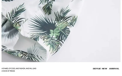 Shopee Popular Men's Loose-fit Hawaiian Vacation Beach Shirt Shorts Set Summer Casual Comfortable Clothing.