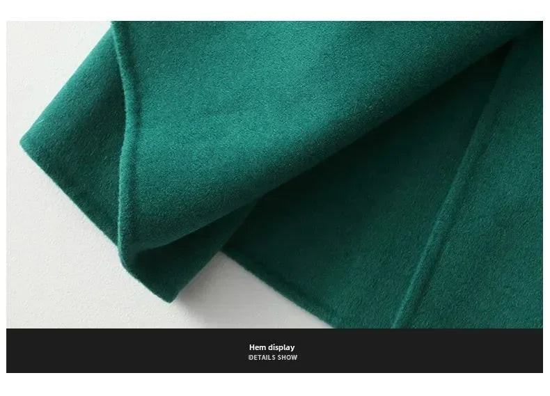 Modischer doppelseitiger Wollmantel für Damen, schmale Passform, mittellang, neue Herbst- und Winterkollektion, stilvoll