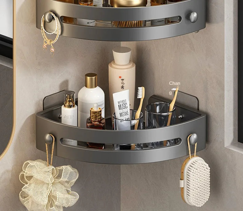 2PCS Badezimmer Regale Küche Lagerung Organizer Kunststoff Shampoo Rack Dusche Regal Bad Zubehör Kein Bohrer Regal
