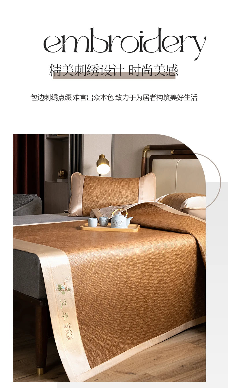 Natural Ice Rattan Mat 90/120/150/180/200cm Cool Summet Mat Mattress Plant Fiber Mat Househould Straw Mats Furniture Protector