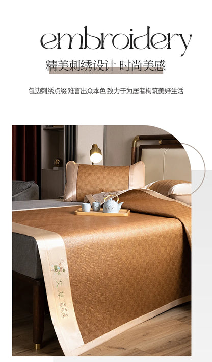 Natural Ice Rattan Mat 90/120/150/180/200cm Cool Summet Mat Mattress Plant Fiber Mat Househould Straw Mats Furniture Protector