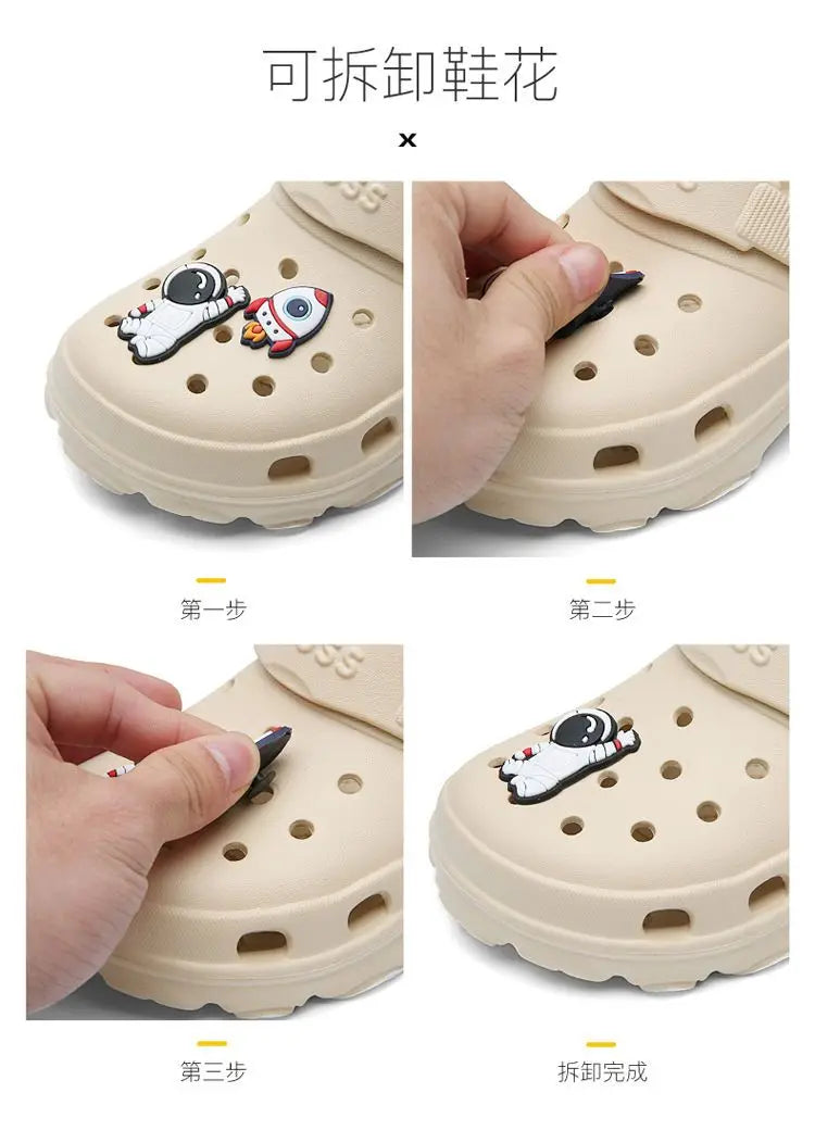 3-12y Kids Mules & Clogs Summer Boys Girls Sandals Cartoon 6 Colors Non-slip Comfortable Beach Slippers Children Garden Shoes 24.