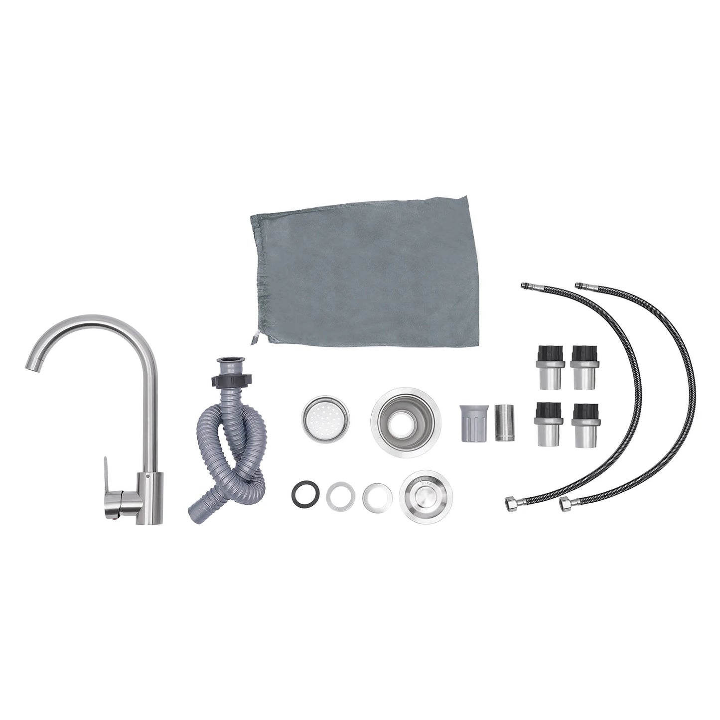 Küchenspüle mit 201 Stauraum, Edelstahlspüle mit Waschbecken, 100 x 60 x 93 cm, freistehendes kommerzielles Küchenspüle aus Edelstahl