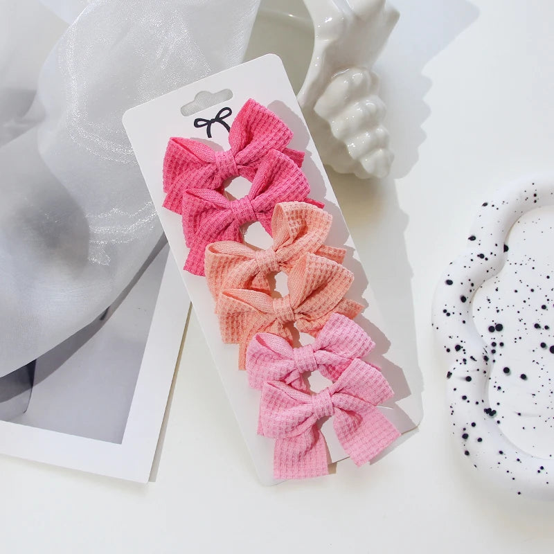 6/10Pcs/Set 2025 Fashion New Cute Ribbon Bowknot Hair Clips for Kids Handmade Baby Girls Hair Accessories.