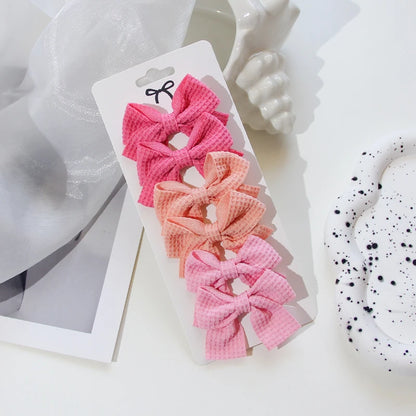 6/10Pcs/Set 2025 Fashion New Cute Ribbon Bowknot Hair Clips for Kids Handmade Baby Girls Hair Accessories.