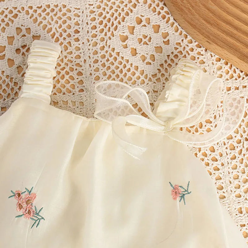 2024 Baby Mädchen Sommer Kleidung Schöne Blumen Hosenträger Body mit Hut Neugeborenen Prinzessin Kleid Infant Outdoor Ein Stück.