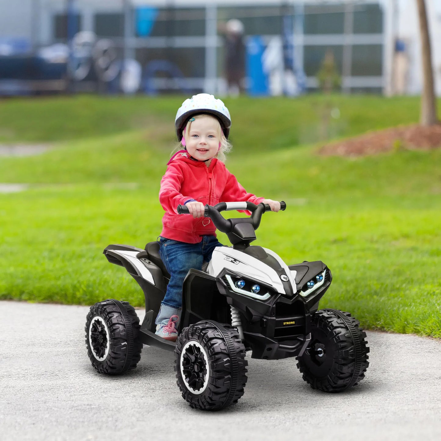 HOMCOM Electric Quad for kids 3-5 years 12V with 2 motor headlights Horn.