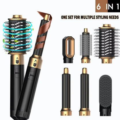 6 in 1 Hair Dryer Brush Hot Comb Set Professional Curling Iron Hair Straightener Styling Tool Air styling Hair Dryer Household