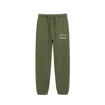 Fashion Streetwear Double Line Letter Print Sweatpant Top Quality Thick Fleece Drawstring Casual Pant Men Women Loose Sweatpants.