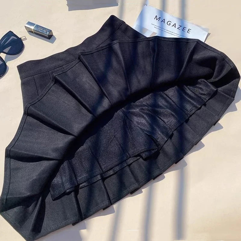 Faux Wool Pleated Skirts for Women Y2K Autumn Winter High Waist Preppy Woolen Jk Dance Skirt Korean Streetwear Female Mini Skirt.