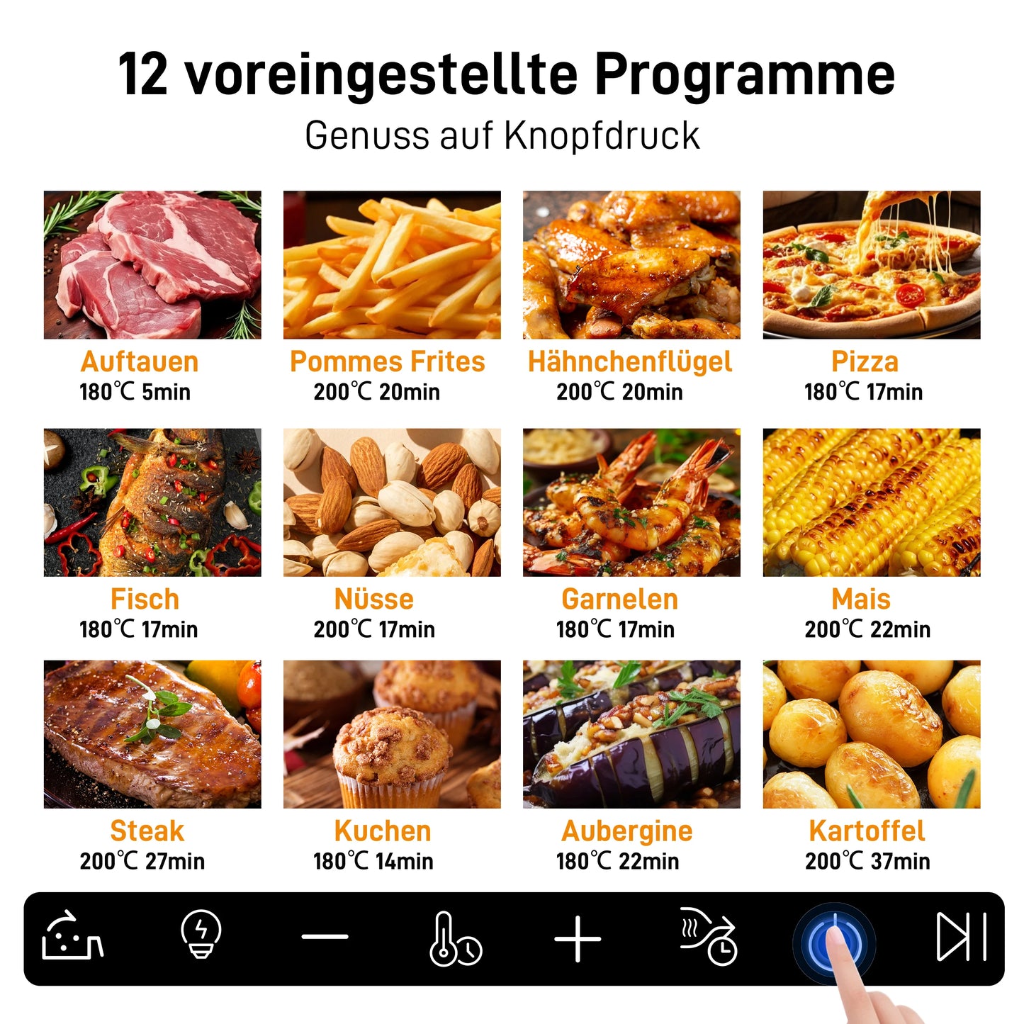 8.5L Multi Function air fryers Smart machine Viewing Window Electric Hot fryer Oilless Cooker with LED Touch Control,Family oven.