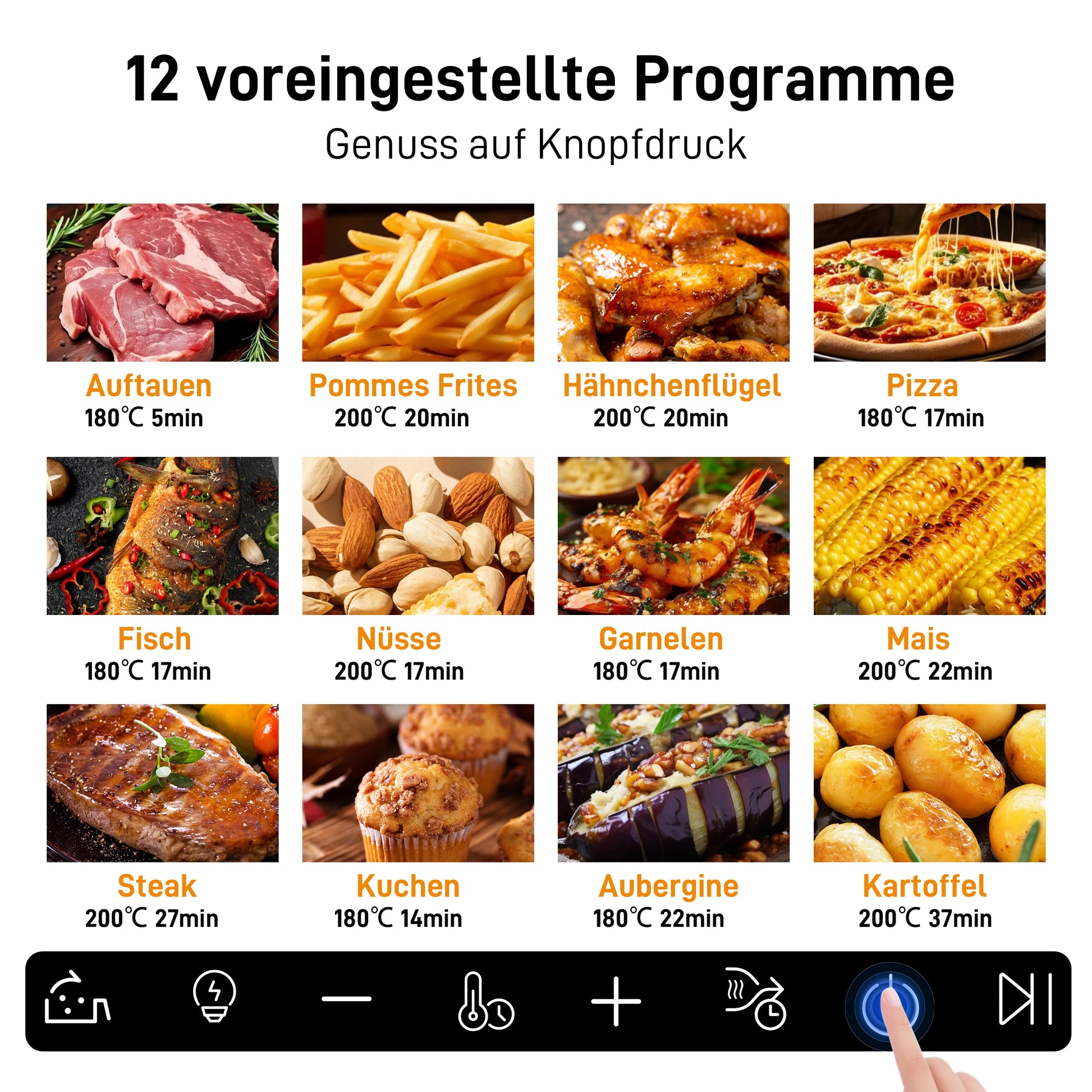 8.5L Multi Function air fryers Smart machine Viewing Window Electric Hot fryer Oilless Cooker with LED Touch Control,Family oven.