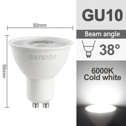 10 Stück hohe Lumen GU10 LED-Spot-Licht, kein Fliker, 8 W, 9 W, LED-Birne, AC 220 V, 120 V, ersetzt 50 W Halogenlampe für die Verkleidung von Heimbeleuchtung.
