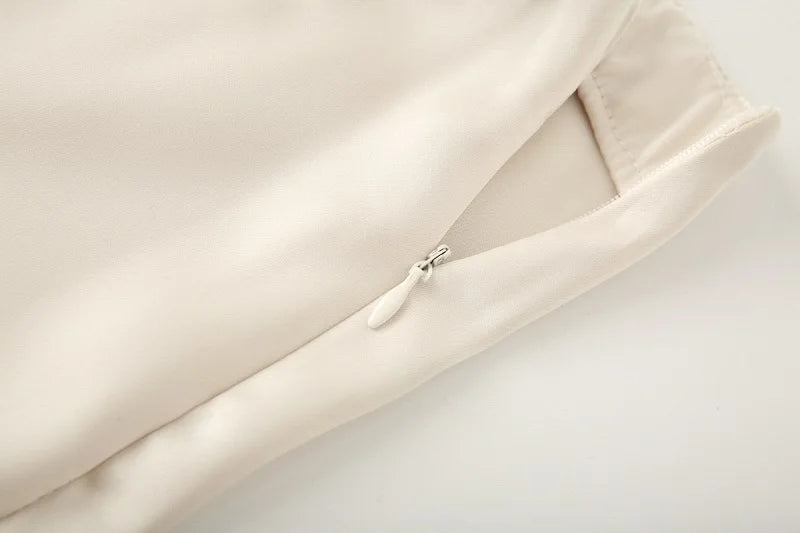 MUJER 2025 Women's Pants Sets Summer Satin High Waist Pants for Women Holiday Casual Pants Woman Straight Leg Trousers Woman.