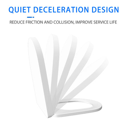 Badezimmer-Toilettensitz mit Soft-Close-Schnellverschluss, D-förmiger Toilettendeckel, einfache obere Befestigung mit 360-Grad-verstellbaren Scharnieren, Toilettensitze