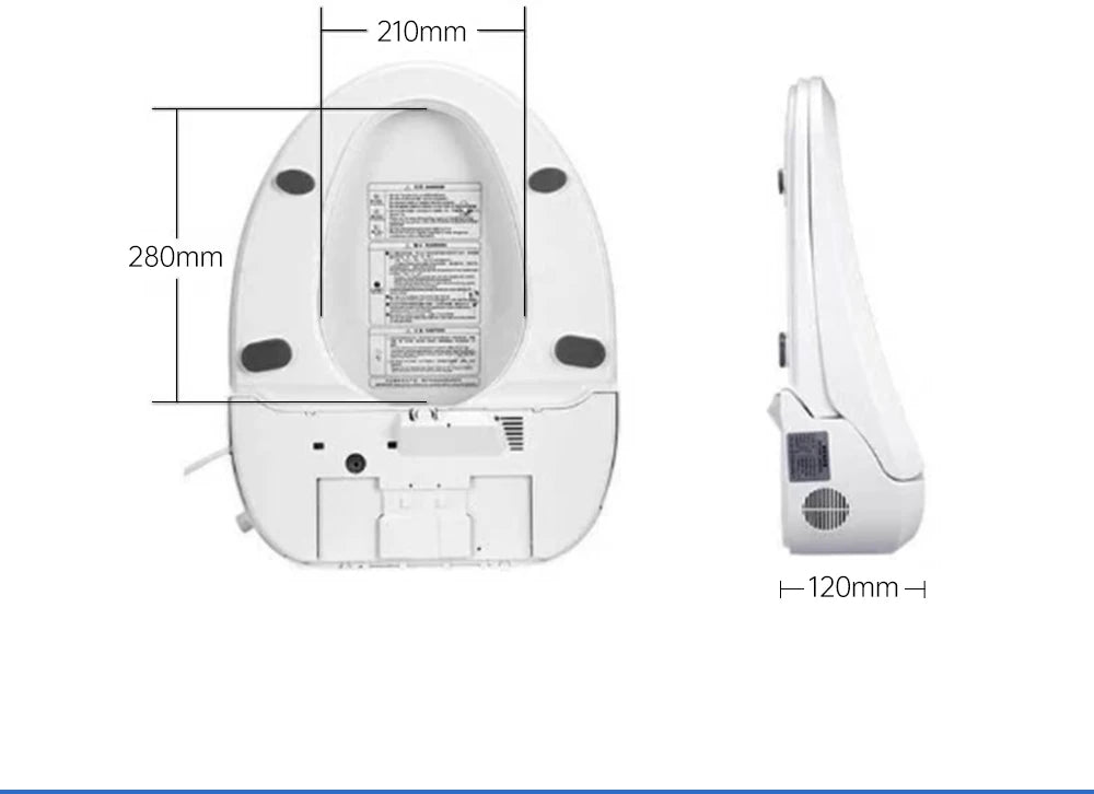 Intelligenter, länglicher Toilettensitzbezug – beheizt, wassersparend, automatische Reinigungsdüse, langsam schließend, trocken, LED-Licht für modernes Badezimmer