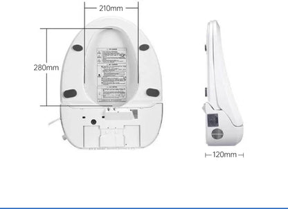 Intelligenter Bidet-Toilettensitz für Badezimmer, beheizter Sitz, langsames Schließen, warmer Trockner, hinten vorne, waschbar, warmes Wasser, Fernbedienung, Nachtlicht