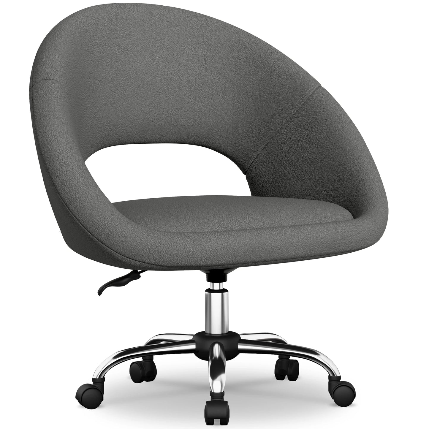 AUTHMIC Ergonomischer drehbarer Schminkstuhl mit Rückenstütze, höhenverstellbar, geräuschloser Rollen, Make-up-Schreibtischsitz für das Heimbüro