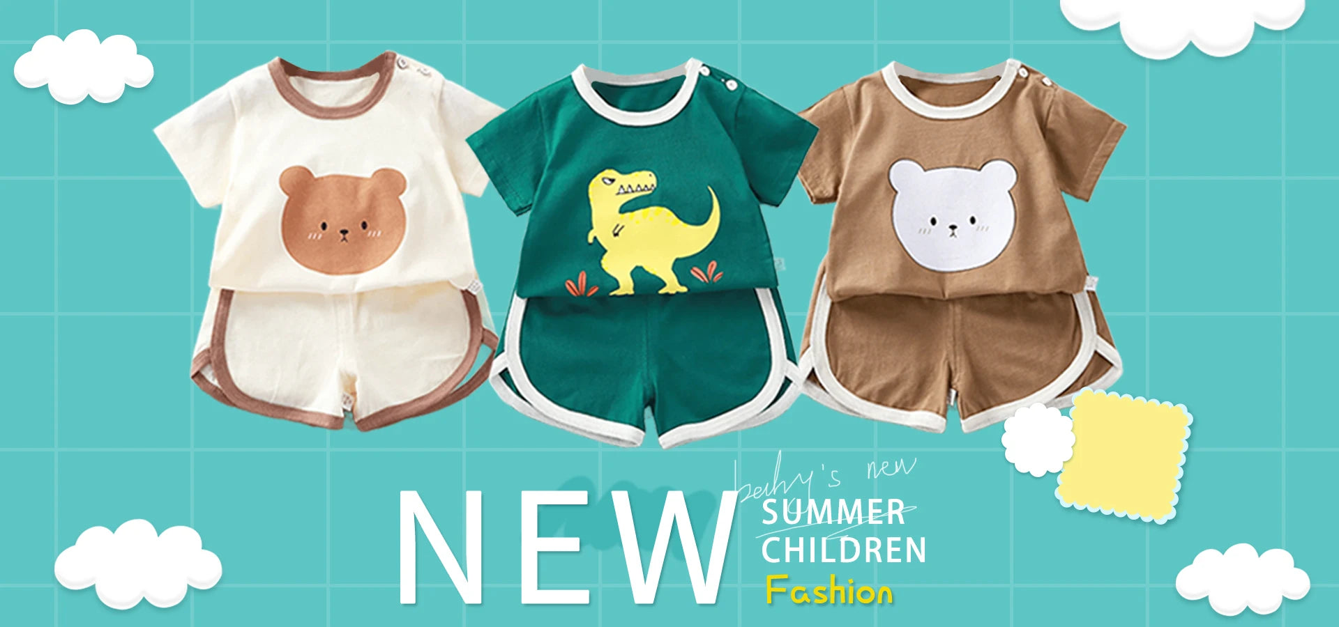 Koreanische Version des Kinder-Pyjama-Sets aus Seidensatin mit langen Ärmeln und Hose, zweiteiliges einfarbiges Cartoon-Set für männliche Babys.