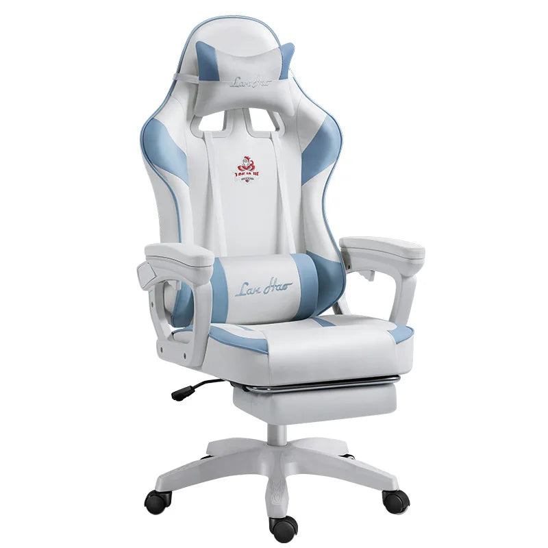 Ergonomischer Gaming-Stuhl, Gamer-Stühle mit Kopfstütze mit Lendenkissen, höhenverstellbarer Computer-Bürostuhl für Mädchen und Jungen