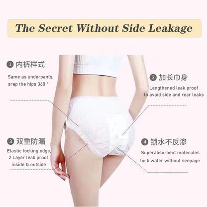 20Pcs=2packs Disposable Menstrual Pants Women Sanitary Pad Plus Size Period Panties Leakproof Menstrual Sleeping Pants.