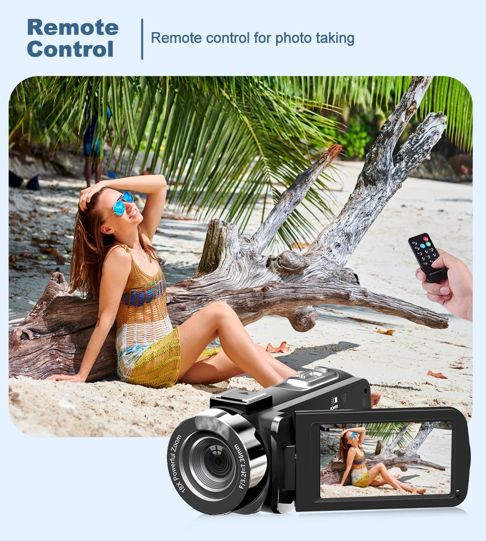 Ouelife 4K Digital Photography Camera 42 Megapixels HD Digital Camera 18X Digital Zoom 3.0'' screen Portable Video Recorder.